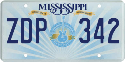 MS license plate ZDP342