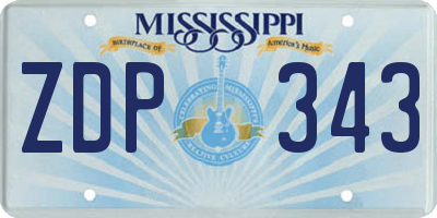 MS license plate ZDP343
