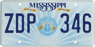 MS license plate ZDP346