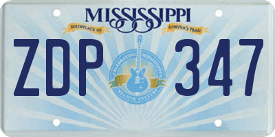 MS license plate ZDP347