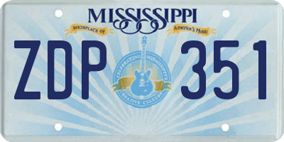 MS license plate ZDP351