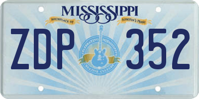 MS license plate ZDP352