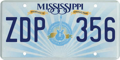 MS license plate ZDP356