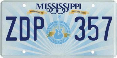 MS license plate ZDP357