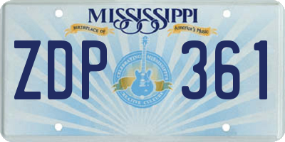 MS license plate ZDP361
