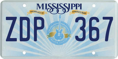 MS license plate ZDP367