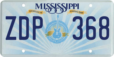 MS license plate ZDP368