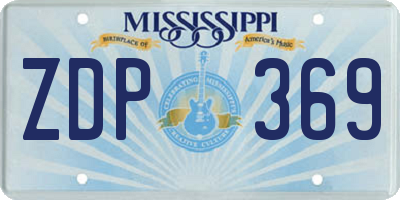 MS license plate ZDP369