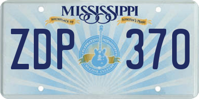 MS license plate ZDP370