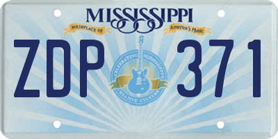 MS license plate ZDP371