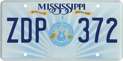 MS license plate ZDP372