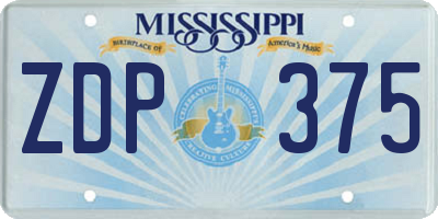 MS license plate ZDP375