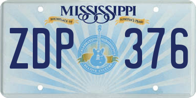 MS license plate ZDP376