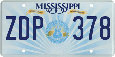 MS license plate ZDP378