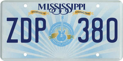 MS license plate ZDP380