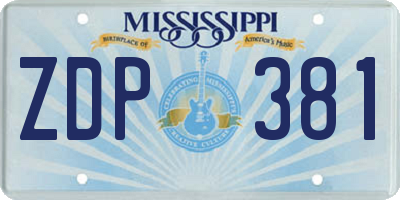 MS license plate ZDP381