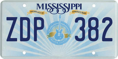 MS license plate ZDP382