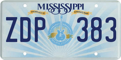MS license plate ZDP383