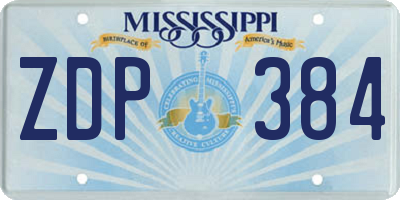MS license plate ZDP384