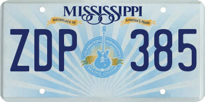 MS license plate ZDP385