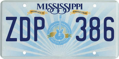 MS license plate ZDP386