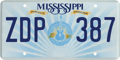 MS license plate ZDP387