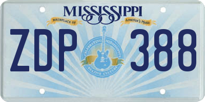 MS license plate ZDP388