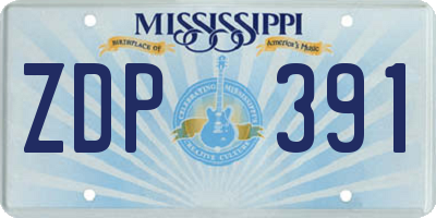 MS license plate ZDP391
