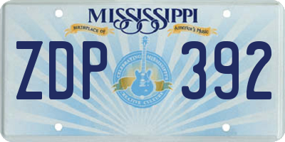 MS license plate ZDP392