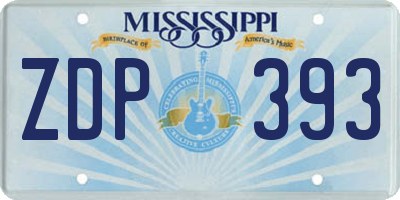 MS license plate ZDP393