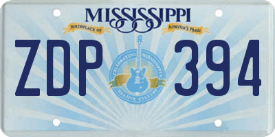 MS license plate ZDP394