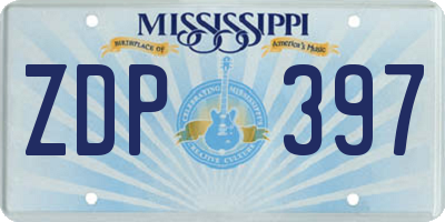 MS license plate ZDP397