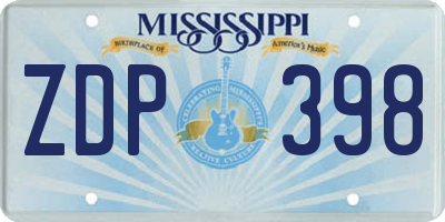 MS license plate ZDP398