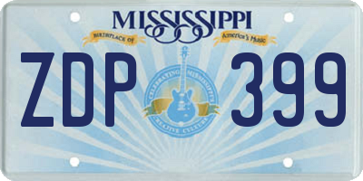 MS license plate ZDP399