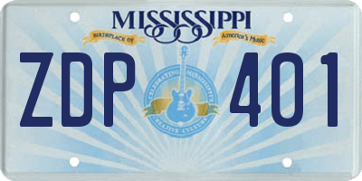 MS license plate ZDP401