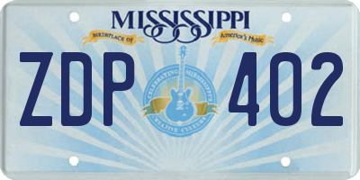 MS license plate ZDP402