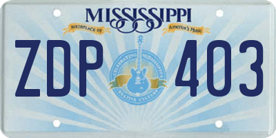 MS license plate ZDP403