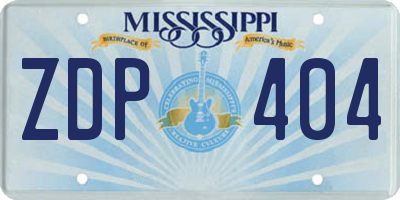 MS license plate ZDP404