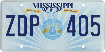 MS license plate ZDP405