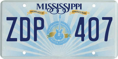 MS license plate ZDP407