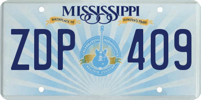 MS license plate ZDP409
