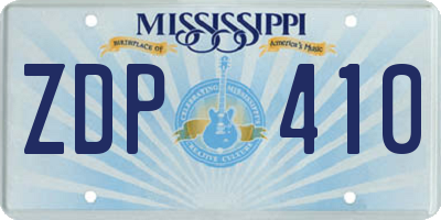 MS license plate ZDP410