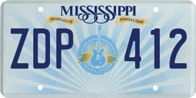 MS license plate ZDP412