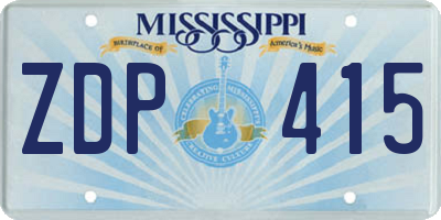MS license plate ZDP415