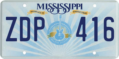 MS license plate ZDP416