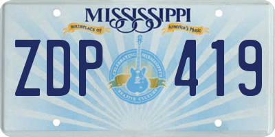 MS license plate ZDP419