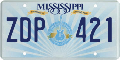 MS license plate ZDP421