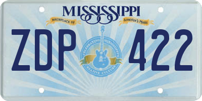 MS license plate ZDP422