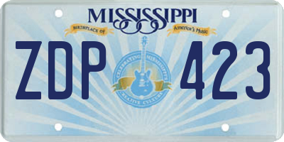 MS license plate ZDP423