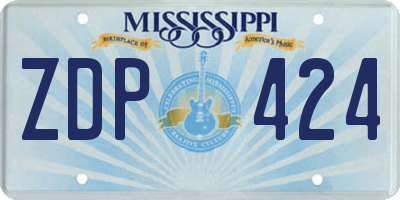 MS license plate ZDP424